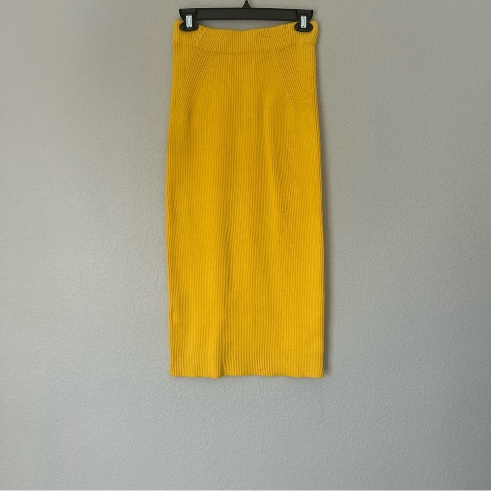 Mara Hoffman Midi Ribbed Knit Skirt in Yellow - Picture 3 of 4